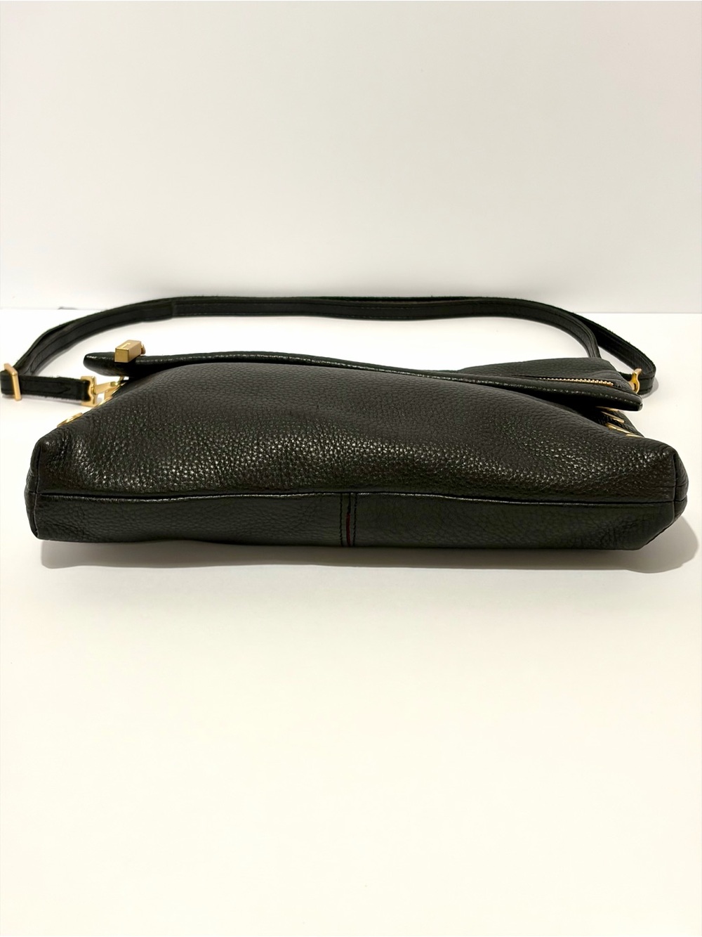 Hammitt VIP Large Crossbody Bag In Black Leather With Brushed Gold Hardware - Picture 9 of 12